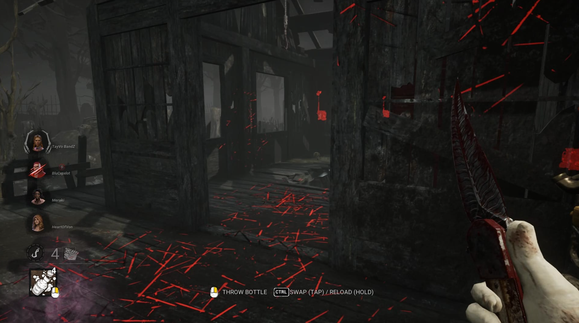 Примеры царапин, крови и ворон на карте